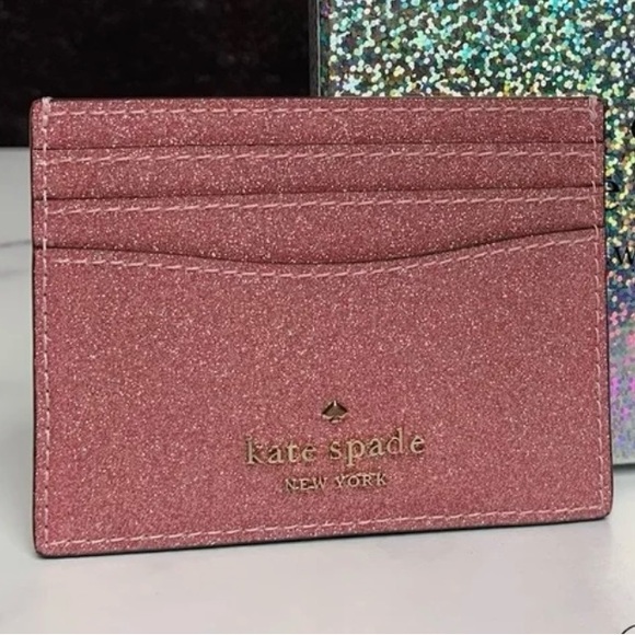 kate spade Accessories - Kate Spade Pink Key Card Holder Glitter Finish